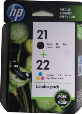 HP 21 Black & 22 Ink Cartridge, Tri Color