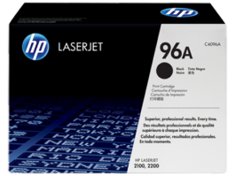HP 96A High Yield Toner Cartridge, Black, C4096A