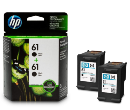 HP 61 Black Ink Cartridge, Twin Pack