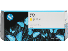 HP 738 300-ml Yellow DesignJet Ink Cartridge 676M8A