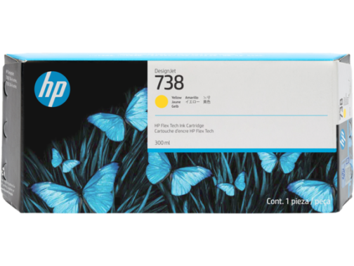 HP 738 300-ml Yellow DesignJet Ink Cartridge 676M8A