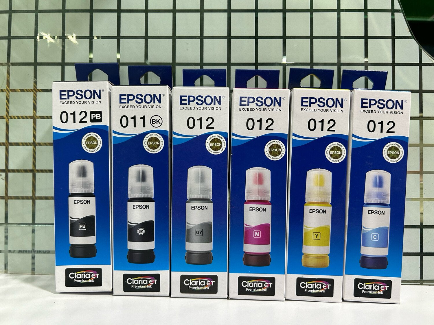 Original ink Epson 011/012 set of 6 bottle (PB/Bk/C/Y/M/Gr)