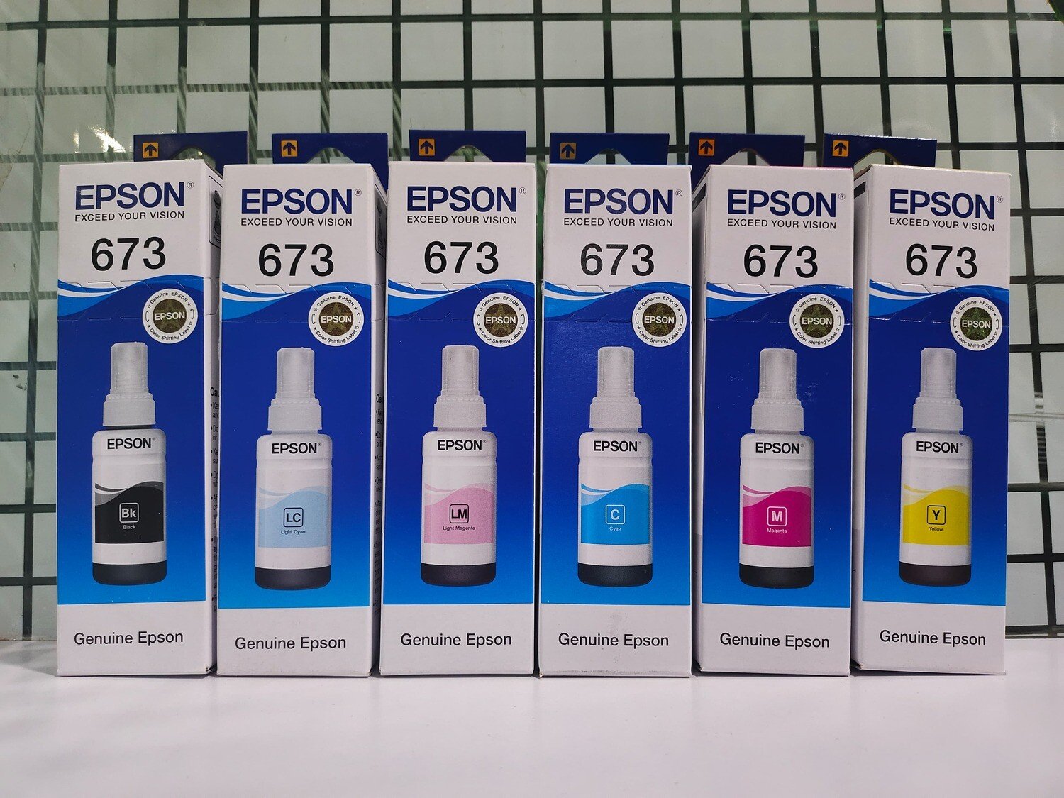 Original ink Epson 673 set of 6 bottle (Bk/Y/M/C/Lc/Lm)