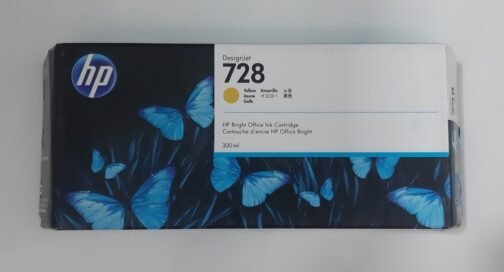HP DesignJet 728 Yellow Ink Cartridge, 300ml (F9K15A) - Image 3