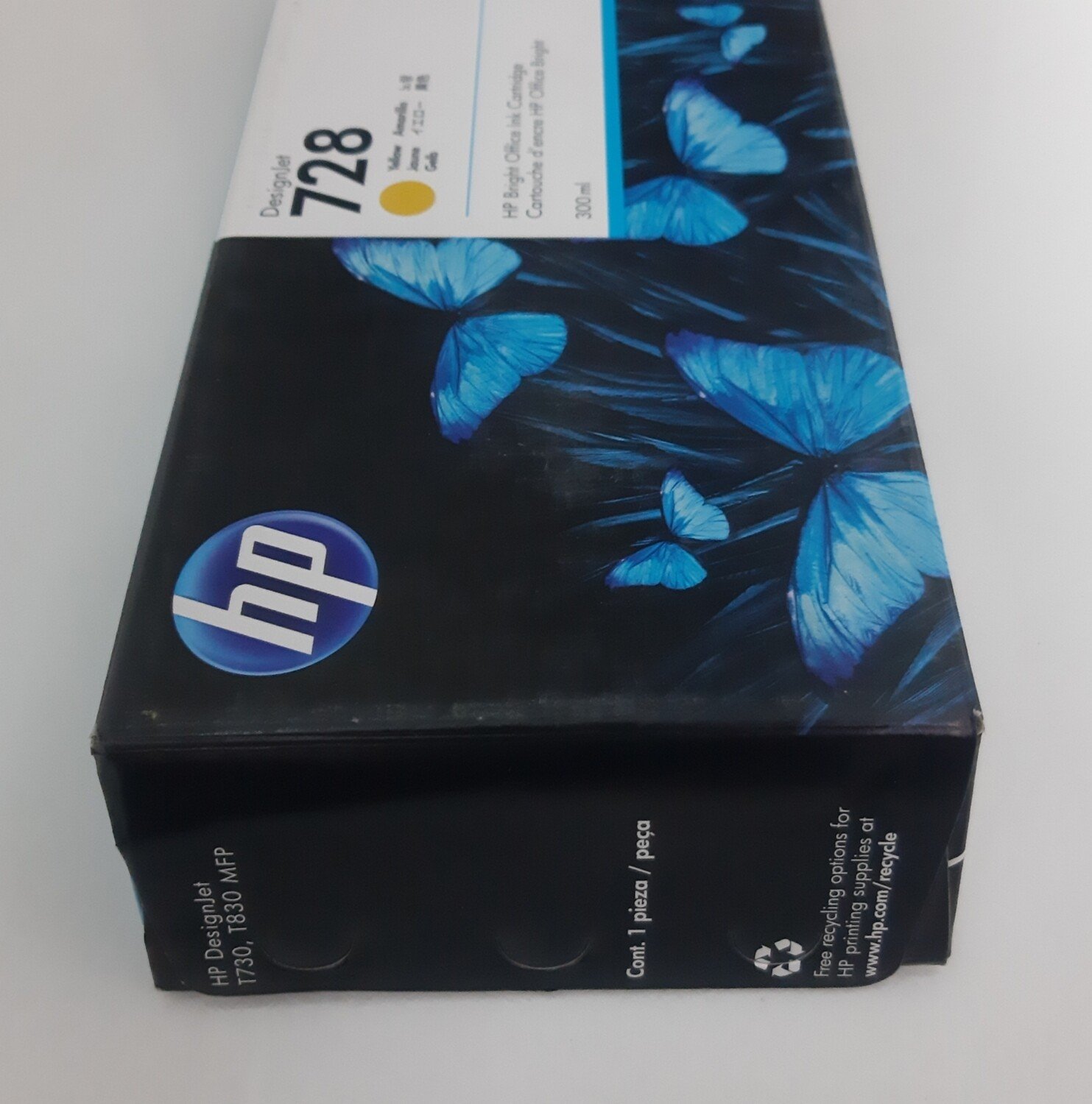 HP DesignJet 728 Yellow Ink Cartridge, 300ml (F9K15A)