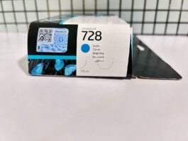 HP DesignJet 728 Cyan Ink Cartridge, 130ml (F9J67A)