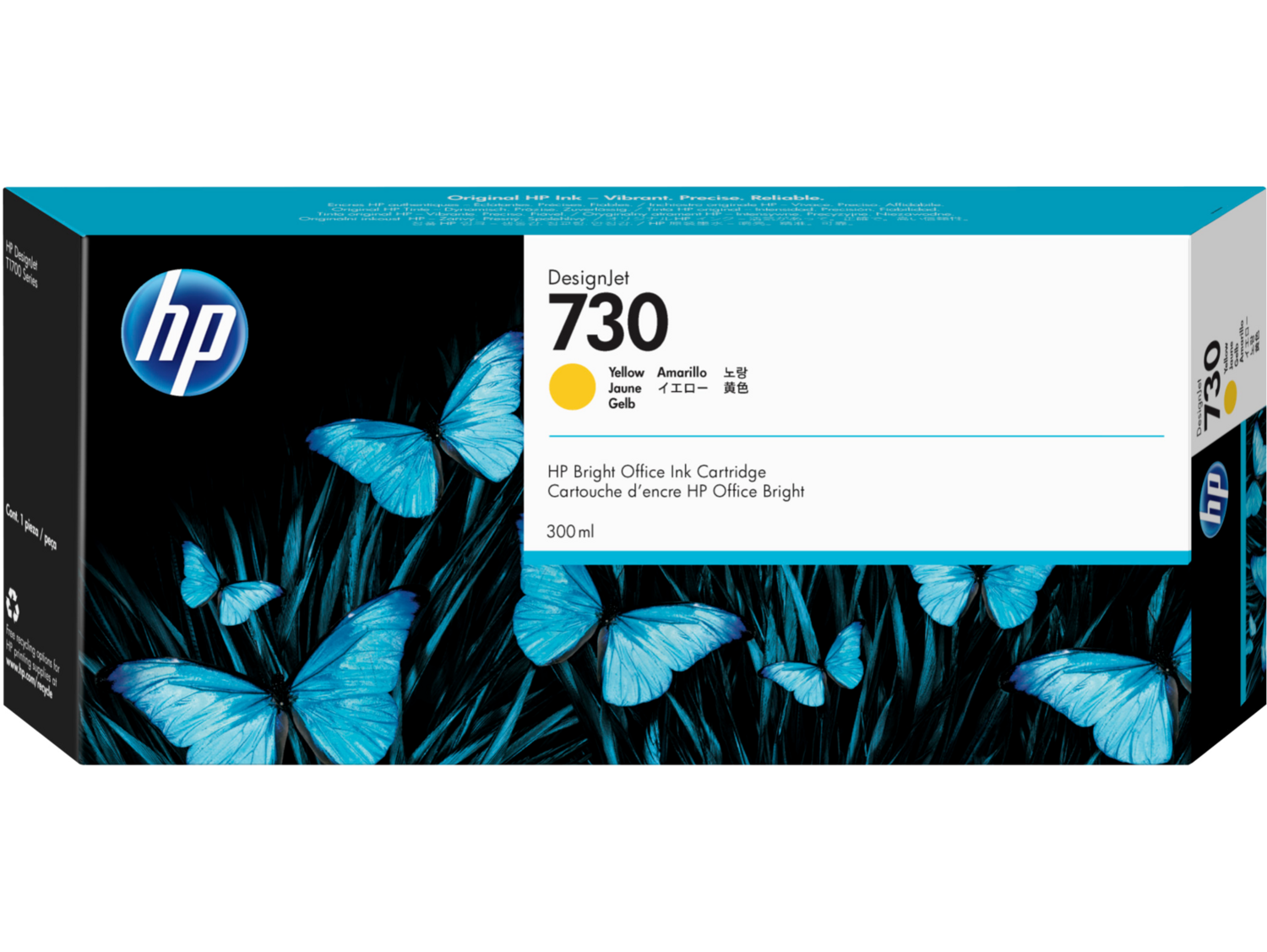 HP 730B 300-ml Yellow DesignJet Ink Cartridge (P2V70A)