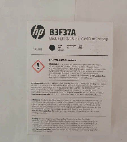 HP Black Ink 2531 Dye Print Cartridge B3F37A
